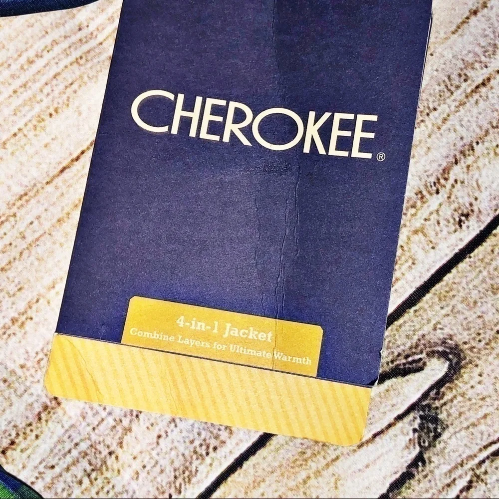 NWT Cherokee 4 in 1 Blue and green Paid Winter Coat  Size 12 M